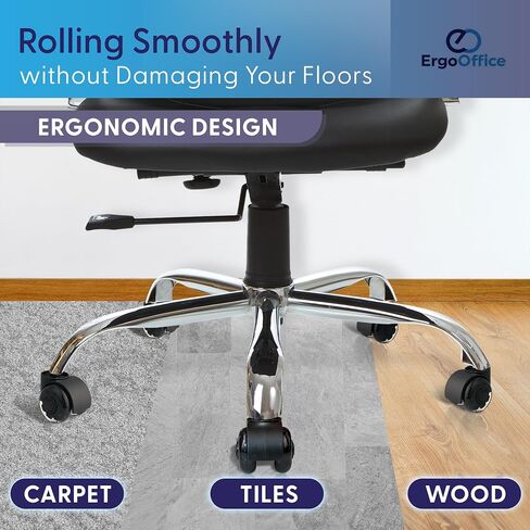 Rubber Office Chair Wheels Replacement - Set of 5 Universal Fit Chair Caster Wheels - Smooth and Quiet Desk Chair Wheels in Saudi Arabia