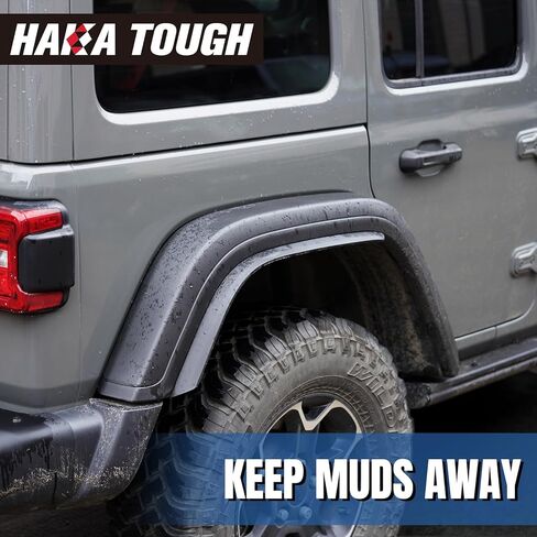 HAKA TOUGH Front & Rear Fender Flares Extensions Compatible with 2018-2023 Jeep Wrangler JL & JLU Unlimited Accessories, Only for High Clearance Fender Flares in Kuwait