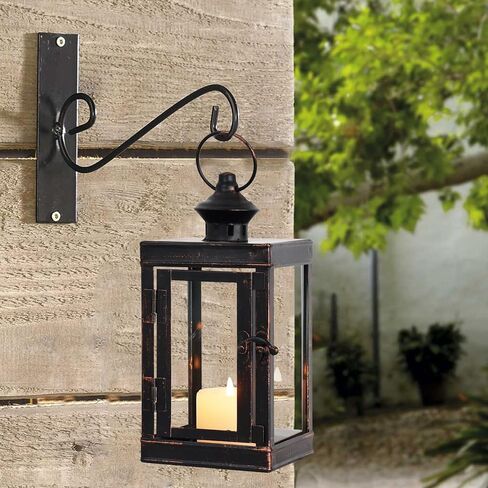 DECORKEY Large Lantern Decorative Outdoor & Indoor, Set of 2 (14’’&10’’) Metal Candle Lanterns Decor, Vintage Hanging Candle Holder for Front Porch Patio Wedding Farmhouse Home, Spring Decoration in Saudi Arabia