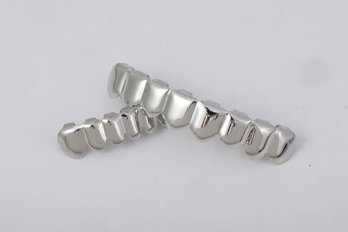 Silver Grills for Your Teeth 18K Silver Plated Hip Hop Custom Fit Polished Teeth Grillz for Men and Women in Saudi Arabia