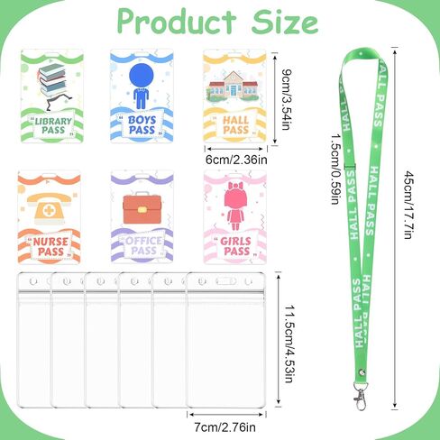 10 Set Hall Passes for Classrooms Hall Pass Lanyards Colorful Unbreakable School Passes for Hall Restroom Library Nurse Boy Girl Office School Classroom Supplies in Saudi Arabia