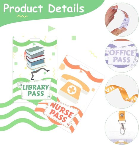 10 Set Hall Passes for Classrooms Hall Pass Lanyards Colorful Unbreakable School Passes for Hall Restroom Library Nurse Boy Girl Office School Classroom Supplies in Saudi Arabia