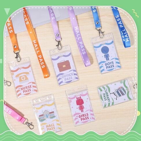 10 Set Hall Passes for Classrooms Hall Pass Lanyards Colorful Unbreakable School Passes for Hall Restroom Library Nurse Boy Girl Office School Classroom Supplies in Saudi Arabia