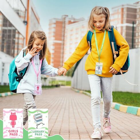 10 Set Hall Passes for Classrooms Hall Pass Lanyards Colorful Unbreakable School Passes for Hall Restroom Library Nurse Boy Girl Office School Classroom Supplies in Saudi Arabia