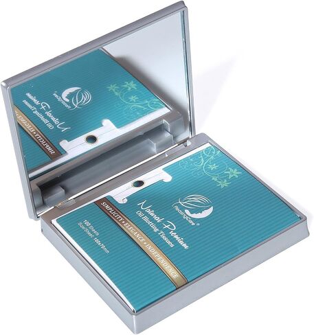 Natural Face Oil Blotting Paper - Bamboo Charcoal 100 Counts, Easy Dispensing Oil Absorbing Sheets, Premium Handy Facial Blotting Papers - Face Skin Care or Beauty Make Up Must Have in Kuwait