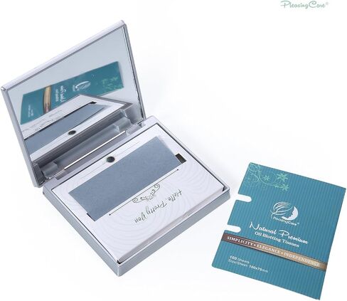 Natural Face Oil Blotting Paper - Bamboo Charcoal 100 Counts, Easy Dispensing Oil Absorbing Sheets, Premium Handy Facial Blotting Papers - Face Skin Care or Beauty Make Up Must Have in Kuwait