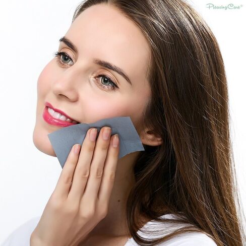 Natural Face Oil Blotting Paper - Bamboo Charcoal 100 Counts, Easy Dispensing Oil Absorbing Sheets, Premium Handy Facial Blotting Papers - Face Skin Care or Beauty Make Up Must Have in Kuwait