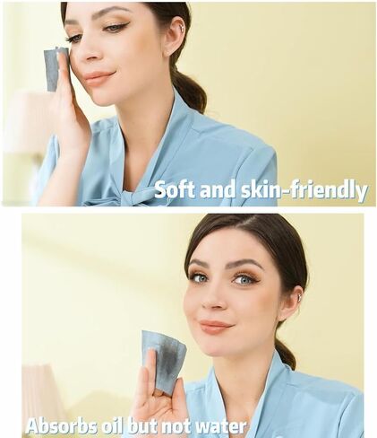 Natural Face Oil Blotting Paper - Bamboo Charcoal 100 Counts, Easy Dispensing Oil Absorbing Sheets, Premium Handy Facial Blotting Papers - Face Skin Care or Beauty Make Up Must Have in Saudi Arabia