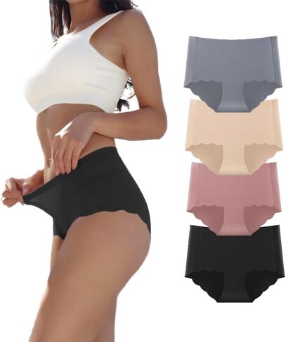 Seamless Underwear for Women No Show Panties High Waist Hipster Invisible Soft Moisture Wicking Ladie Underwear Pack in Saudi Arabia