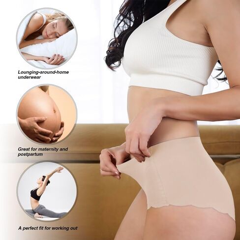 Seamless Underwear for Women No Show Panties High Waist Hipster Invisible Soft Moisture Wicking Ladie Underwear Pack in Saudi Arabia