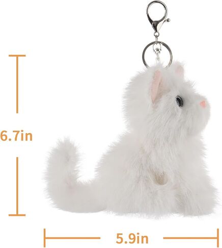 Apricot Lamb Cat Cute Keychain, Soft Stuffed Plush Keychain Toys for Kids' Backpack Purse in Saudi Arabia