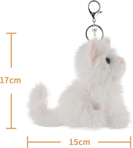 Apricot Lamb Cat Cute Keychain, Soft Stuffed Plush Keychain Toys for Kids' Backpack Purse in Saudi Arabia