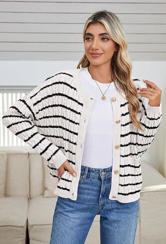 الوردي الملكة المرأة كابل متماسكة سترة سترة 2024 الخريف طويلة الأكمام Crewneck زر أسفل شريط دافئ بالأزرار ملابس خارجية in Saudi Arabia