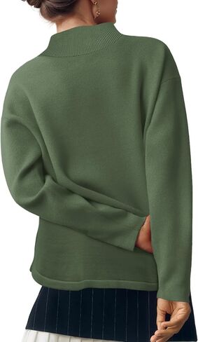 XIEERDUO Fall Sweaters for Women 2024 Turtleneck Oversized Batwing Long Sleeve Knit Pullover Plain/Color Block in Saudi Arabia