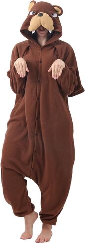 ملابس نوم بيجامات حيوانات للكبار للجنسين من قطعة واحدة من القطيفة in Kuwait