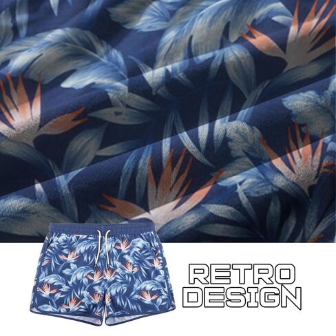 BRISIRA Mens Short Swim Trunks with Compression Liner Retro Vintage 8090s Bathing Suit Swim Board Shorts Swimwear Quick Dry in Saudi Arabia