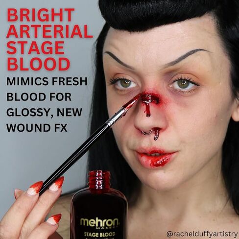 Mehron Makeup Stage Blood | Edible Fake Blood Makeup for Stage, Costume, Cosplay (Bright Arterial) in Kuwait