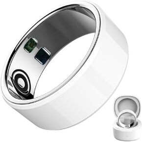 Smart Ring Health Tracker for Women & Men, Continuously Records Sleep Quality, Heart Rate, Temperature, Blood Oxygen and Pedometer,Gift