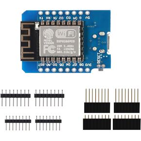 Dorhea ESP8266 ESP-12F NodeMcu D1 Module WeMos Lua 4M Bytes WLAN WiFi Internet Development Board + Relay Shield + 2.54mm 40Pin Single Row Male Pin Header - 3Set