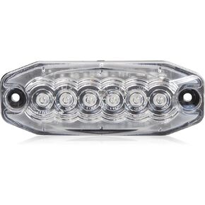 Maxxima Low Profile 6 LED 3M Tape تحذير الطوارئ للتركيب على السطح مع عدسة شفافة كهرمانية