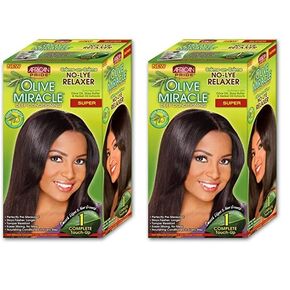 African Pride Olive Miracle 1 Touch-Up Kit Regular - Contains Aloe Vera, Castor Oil & Biotin, 1 Kit