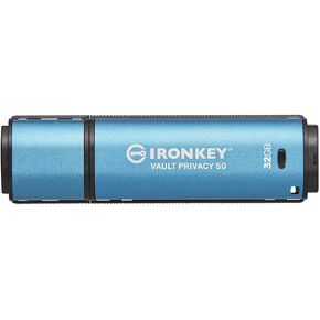 Kingston Ironkey Vault Privacy 50 USB-A 512GB Encrypted Flash Drive | FIPS 197 Certified | XTS-AES 256-bit | BadUSB and Brute Force Protection | Mult-Password Option | IKVP50/512GB