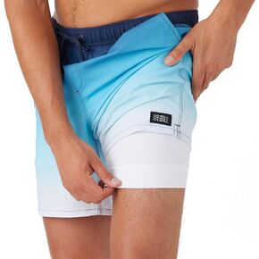O'NEILL Men's 17 Inch Divergent Elastic Waist Lined Volley Boardshorts - Quick Dry Mens Swim Trunks Lining and Pockets