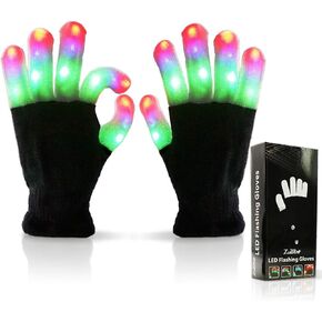 Luwint Light Up Gloves Fun Toys Kids 5-12, Cool Stocking Stuffer Christmas Birthday Gifts with 6 Flashing Modes