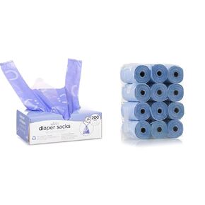 Ubbi Disposable Diaper Sacks, Lavender Scented & On The Go Waste Disposal Bags Refills Value Pack, Lavender Scented, 12 Roll Refills, Baby On The Go Essentials
