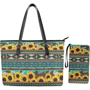 Fashion Purses and Wallets Set for Women 2 Piece Tote Bag Large Capacity Travel Totes