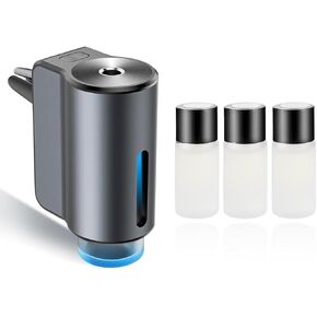Smart Car Air Freshener, 3 levels of adjustable intensity, aroma rechargeable aroma diffuser, including 3 bottles of 10ml perfume, adjustable aroma diffuser, 220mAh built-in，Strong Scent