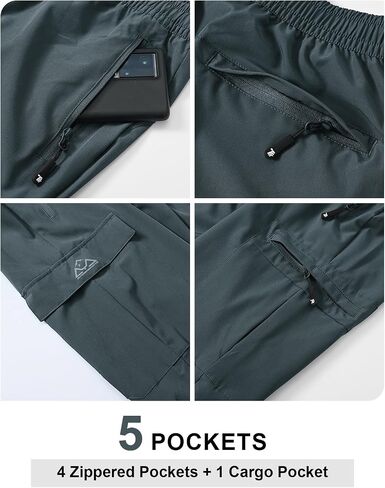 TBMPOY Men's Hiking Pants Quick Dry Lightweight Stretch Wind Outdoor Causal Cargo Work Pants with 5 Pockets in Kuwait