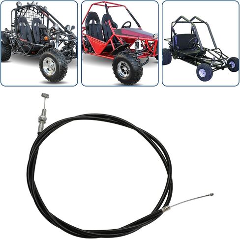 YOXUFA Universal 75 بوصة Go Kart مجموعة كابل الخانق لـ 90cc 110cc 125cc 150cc Kandi Go Cart Mini Bike Pit Dirt Bike Scooter جزازة العشب شديدة التحمل قطع غيار ملحقات Go Kart مع زنبرك دواسة إرجاع الفرامل in Kuwait