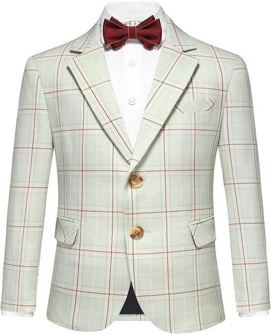 Boys Plaid 3-Piece Slim Fit Suit - Kids Tuxedo for Formal Occasions, Wedding, and Graduation Dress Outfit in Saudi Arabia