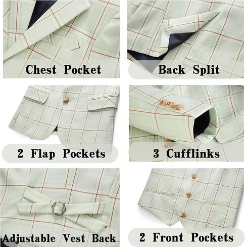 Boys Plaid 3-Piece Slim Fit Suit - Kids Tuxedo for Formal Occasions, Wedding, and Graduation Dress Outfit in Saudi Arabia