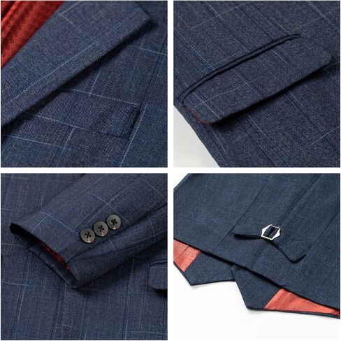 Boys Formal Suit Set Kids Toddler Tuxedo Slim Fit Plaid Suits for Teenage Boys 5-Piece Wedding Party Outfit in Saudi Arabia
