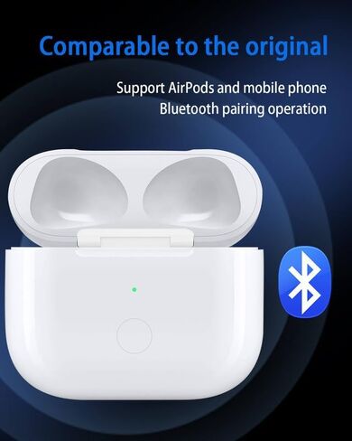 Wireless Charging Case Compatible with AirPods Pro 1st & 2nd Generation, for Airpods Pro Charger Replacement Cases, Support Bluetooth Pairing&Sync Button,661 Mah Built-in Battery,White in Saudi Arabia