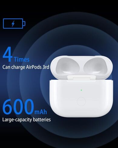 Wireless Charging Case Compatible with AirPods Pro 1st & 2nd Generation, for Airpods Pro Charger Replacement Cases, Support Bluetooth Pairing&Sync Button,661 Mah Built-in Battery,White in Saudi Arabia
