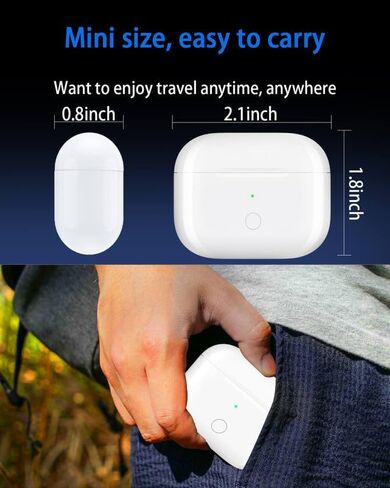 Wireless Charging Case Compatible with AirPods Pro 1st & 2nd Generation, for Airpods Pro Charger Replacement Cases, Support Bluetooth Pairing&Sync Button,661 Mah Built-in Battery,White in Saudi Arabia