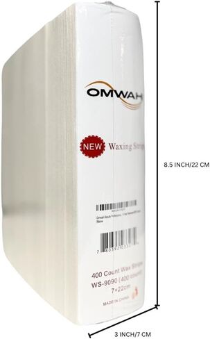 شرائح شمع لإزالة شعر الوجه والجسم غير منسوجة من Omwah Beauty، مقاس كبير 3 × 9، عدد 200 in Kuwait