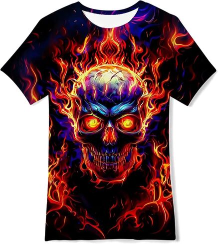 Kids Funny Graphic Polyester Colorful T Shirt for Boys Girls Size 4-14 in Saudi Arabia