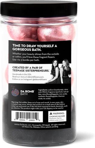 DA BOMB Bath Beauty Bath Bombs Jar, 16oz, 8 minis with loofah in Saudi Arabia