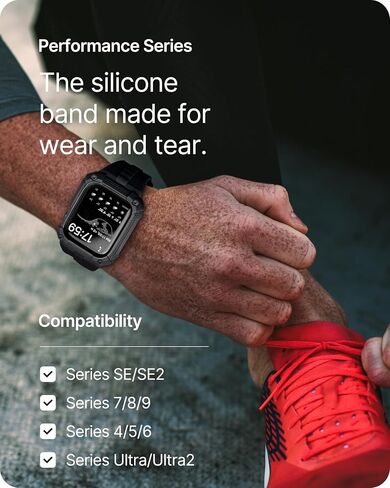 Fullmosa Band with Case for Apple Watch 49/46/45/44/42/41/40mm | Fits iWatch Series 11 10 9 8 7 6 5 4 Ultra SE,TPU Rugged Strap Military Grade Shockproof Bumper Case for Men Women Black in Kuwait