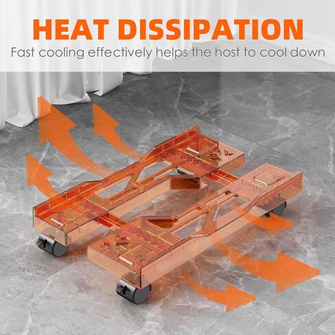 Adjustable Computer Tower Stand with Cooling Fan, Mobile CPU Holder with 4 Rolling Casters, Under Desk CPU Bracket PC Floor Cart PC Riser for Office, Home and Classroom. (Fan Version) in Saudi Arabia