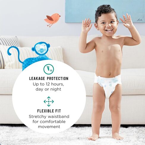 Amazon Brand - Mama Bear Gentle Touch Baby Diapers, Size 5, 27+ lb, Leak Protection, 12 Hours Protection, Wetness Indicator, Hypoallergenic, 132 Count (4 packs of 33) in Saudi Arabia