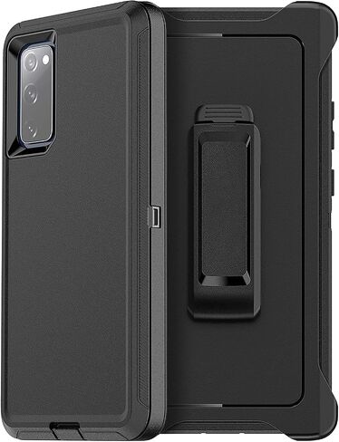 OtterBox Samsung Galaxy S20 FE 5G (FE ONLY - Not compatible with other Galaxy S20 models) Defender Series Case - BLACK, rugged & durable, with port protection, includes holster clip kickstand in Saudi Arabia