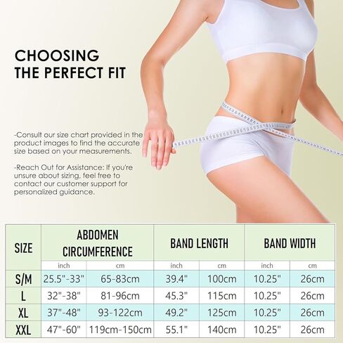 حزام البطن بعد الولادة - لفافة البطن بعد الولادة، حزام دعم البطن بعد الجراحة بعد الولادة، حزام دعم التعافي بعد الولادة، مشدات التخسيس (أسود منتصف الليل، كبير) in Kuwait