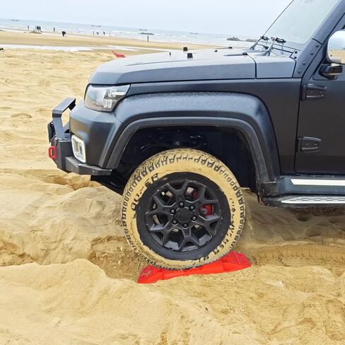 لوحات الجر الانتعاش، حصائر الجر على الطرق الوعرة للرمل والطين والثلج - منصات الجر 4WD RV Truck Jeep SUV مع حقيبة حمل (أسود) in Kuwait