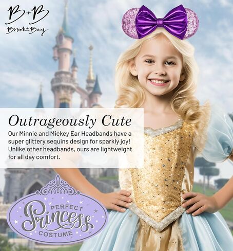 عصابة رأس بروك + باي لامعة على شكل أذن الفأر - ميني آذان وميكي آذان - عصابات رأس على شكل فيونكة للبالغين - آذان تنكرية للأطفال والكبار in Kuwait