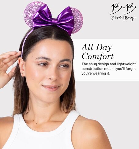 عصابة رأس بروك + باي لامعة على شكل أذن الفأر - ميني آذان وميكي آذان - عصابات رأس على شكل فيونكة للبالغين - آذان تنكرية للأطفال والكبار in Kuwait